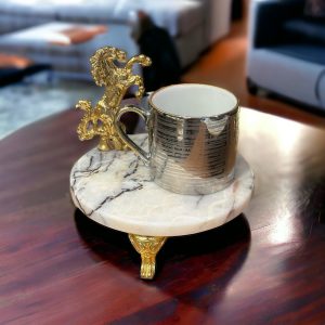 Onyx mermer kahve ikram seti